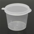 30Pcs 25ml Disposable Plastic Takeaway Sauce Cup Containers Food Box With Hinged Lids Small Transparent Plastic Palette Reusable.
