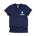 Facebook  Navy Blue Cotton Short Sleeves T-Shirt For Men. 