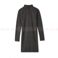 Women's Solid Color Ribbed Slim Fit Crew Neck Mini Length Bodydress From Levin.