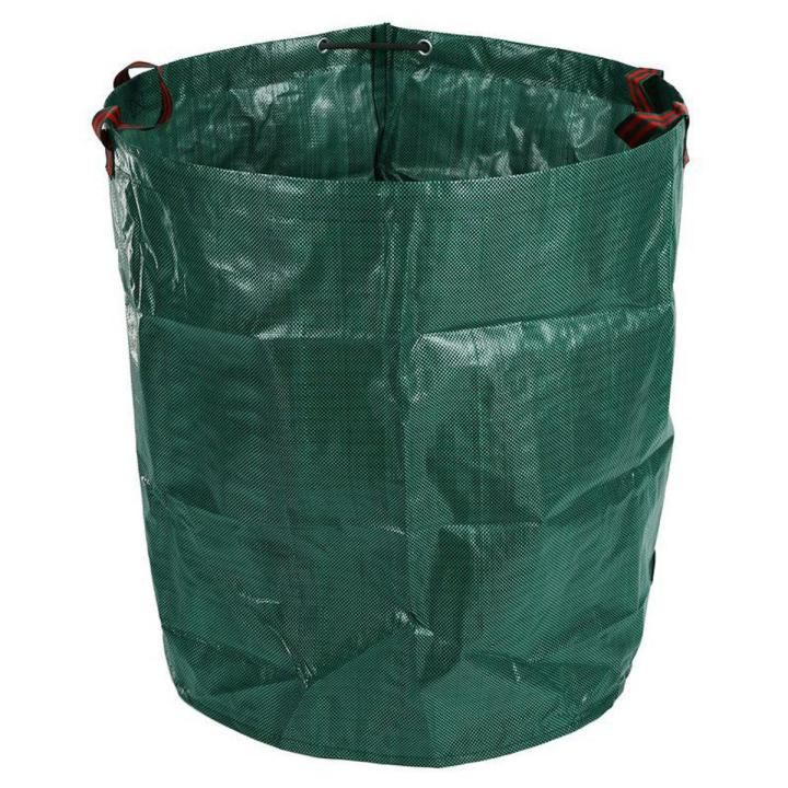 270L Garden Waste Bag Large Strong Waterproof Heavy Duty Reusable Foldable Rubbish Grass Sack - green