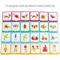 155 Pcs Wooden Pattern Blocks Set Geometric Shape Puzzle Kindergarten Classic Educational Montessori Tangram Toys for Kids.