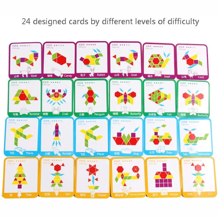 155%20Pcs%20Wooden%20Pattern%20Blocks%20Set%20Geometric%20Shape%20Puzzle%20Kindergarten%20Classic%20Educational%20Montessori%20Tangram%20Toys%20for%20Kids%20-%20Image%202