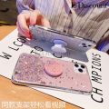 New Phone Case For Samsung Galaxy M34 Cover Glitter Bling Soft Stars Moon Sequins Folding Bracket Transparent For Galaxy M34 Case.