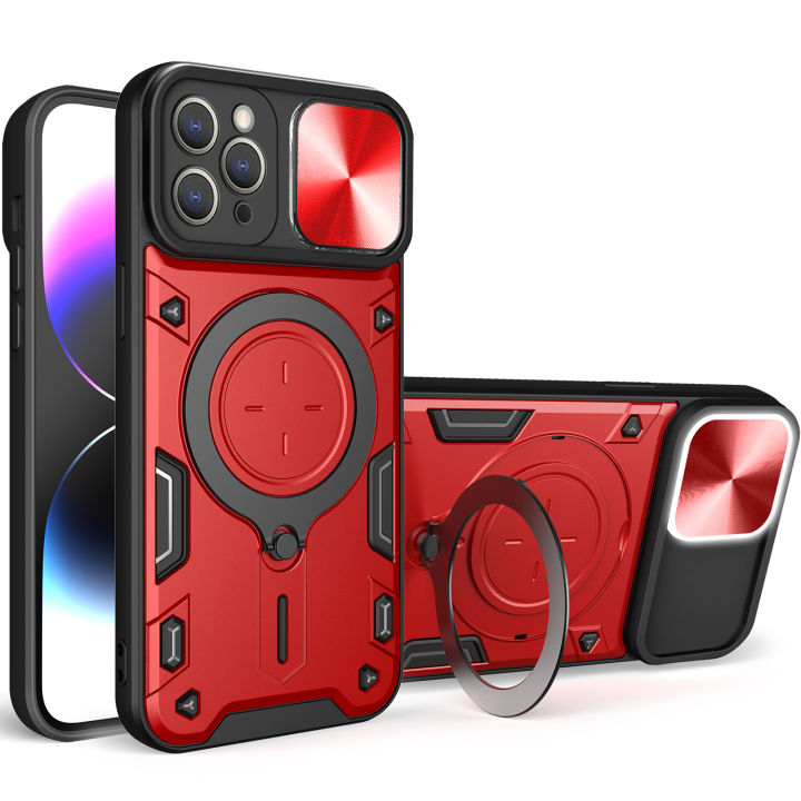 Shockproof Armor Push Pull Camera Protect Cover For Apple iPhone 11 Pro Max Case Car Ring Shell Back Cover Phone Case Casing