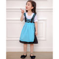 DSstyles Kids Girls Oktoberfest Costume Traditional Bavarian German Dirndl Dress Little Girl Stage Performance Costume.