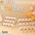 3 Tier Acrylic Display Riser Jewelry Display Riser Shelf for Toys Candies.