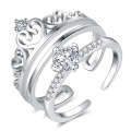 Jewelry Simple Crown Inlaid Personalized Fashion Qixi Couple Ring.