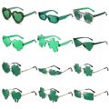 Fashion Rimless Sunglasses Solid Green Ocean Lens Eyewear Women Street Catwalk Glasses Vintage Brand Beach Sun Glasses.