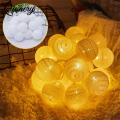 2m 10 Lamp Led Light String 6cm Diameter Cotton Ball Lights Interior Outdoor Decoration Night Lights For Children Room Party Wedding Garden.