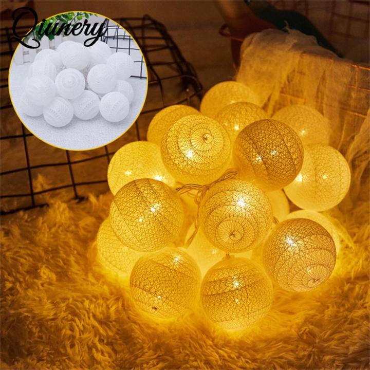 2m 10 Lamp Led Light String 6cm Diameter Cotton Ball Lights Interior Outdoor Decoration Night Lights For Children Room Party Wedding Garden