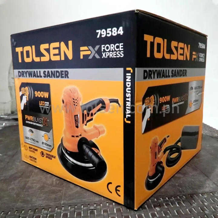 TOLSEN%20Electric%20Drywall%20Sander%20900W%20180mm,%20Drywall%20Sander%20with%20Vacuum%20and%20LED%20Light%205%20Variable%20Speed%20w/%2010pcs%20Accessories,%20CE%20Approved%20Industrial%20Series%20Model:%2079584%20-%20Image%203