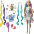Barbie Fantasy Hair Doll, Blonde, with 2 Decorated Crowns, 2 Tops and Accessories for Mermaid and Unicorn Looks, Plus Styling Pieces, for Kids Ages 3 to 7. 