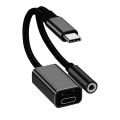 3in1 USB C to 3.5mm/Type-C/IOS Aux Audio Adapter Gray.