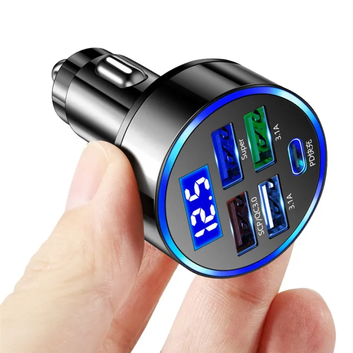 5%20in%201%20Car%20Auto%20Charging%20Plug%20Adapter%20LED%20Digital%20Display%2015W%20Car%20Charger%20Adapter%20Fast%20Charging%20Easy%20Install%20Easy%20to%20Use%20-%20Image%203
