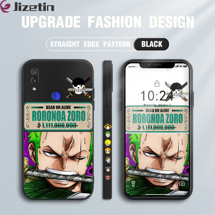Jizetin for Redmi Note 7 / Note 7 Pro Back Cover Roronoa Zoro Swordsman Side Design Cases Soft Liquid Silicone Mobile Phone Case