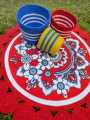 3ft Cotton Print Floor Mat/Rugs 1p + 3p Basket set (4p set).