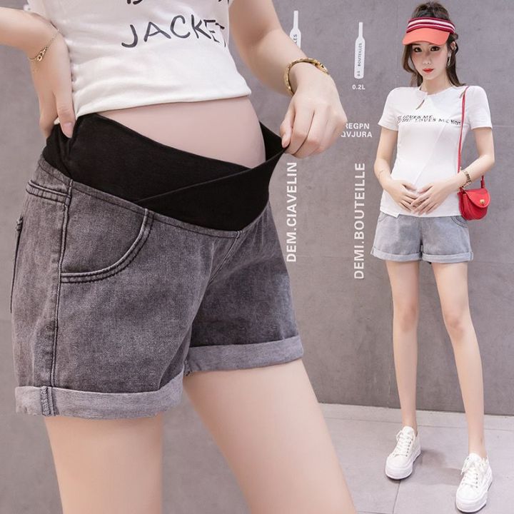 Maternity%20Pants%20Summer%20Outer%20Wear%20Large%20Size%20Fashionable%20New%20Denim%20Thin%20Small%20Shorts%20for%20Pregnant%20Women%20Summer%20Maternity%20Clothes%20-%20Image%205