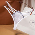 Japanese thong women's light sense aesthetic embroidery see-through temptation bikini girls panties low-waisted ultra-thin 2251. 