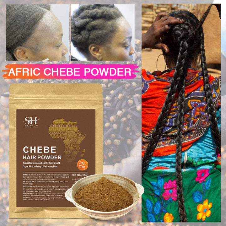 Africa Chad Chebe Powder 100% Natural Super Fast Hair Regrowth Anti Hair Break Local Ingredients with Modern Craftsmanship 100g BruberryBeE