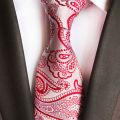 New Fashion Men's Tie Paisley Floral Tie Red Purple 8cm Silk Formal Necktie for Men Jacquard Neck Ties Gifts For Men.