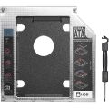 DVD to HDD 2nd SSD/HDD Caddy SATA Drive Enclosures - Black-9.5mm.