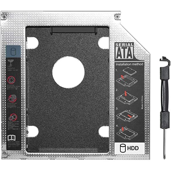 DVD%20to%20HDD%202nd%20SSD/HDD%20Caddy%20SATA%20Drive%20Enclosures%20-%20Black-9.5mm%20-%20Image%202