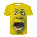 Summer men's T shirt Shrek 3d print funny t-shirts streetwear fashion hop round neck short-sleeved oversized t shirt.