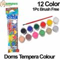 Doms Tempera Colors12 Color Shades. 
