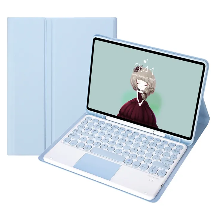 YA700B-A%20Candy%20Color%20Skin%20Feel%20Texture%20Round%20Keycap%20Bluetooth%20Keyboard%20Leather%20Case%20with%20Touchpad%20For%20Samsung%20Galaxy%20Tab%20S8%2011%20inch%20SM-X700%20/%20SM-X706%20&%20S7%2011%20inch%20SM-X700%20/%20SM-T875(Pink)%20-%20Image%209