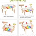 Kids Drum Set Baby Musical Instruments Toys Montessori Wooden Xylophone Preschool Music Kit Percussion Tambourine Toys Birthday.