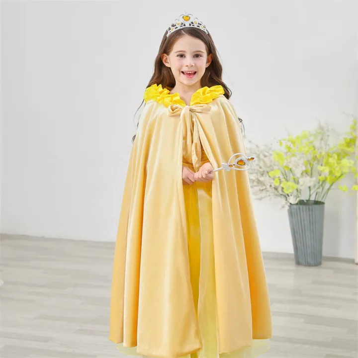 Winter%20Girls%20Velvet%20Princess%20Long%20Cloak%20Fancy%20Fairy%20Cinderella%20Belle%20Aurora%20Rapunzel%20Kids%20Floor%20Length%20Corduroy%20Hooded%20Cape%20-%20Image%202