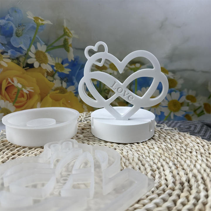 Plaster Mould Candlestick Mold Easy-to-Use Love Ribbon Design DIY Supplies Silicone Mold Heart Shape Cement Silicone Cement