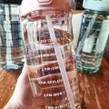 Time Marked Water Bottle BP2L Free Water Bottle with Straw Large Volume Sports A Portable Water Bottle. 