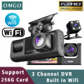Wifi 3 Channel Dash Cam Three Way Car DVR Inside Vehicle Camera DVRs Recorder HD 1080P Video Mini Registrator Dashcam Camcorder. 
