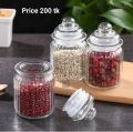 Air Tight Glass jar spice jar  Storage jar 350 ml (1 pis Random Design). 