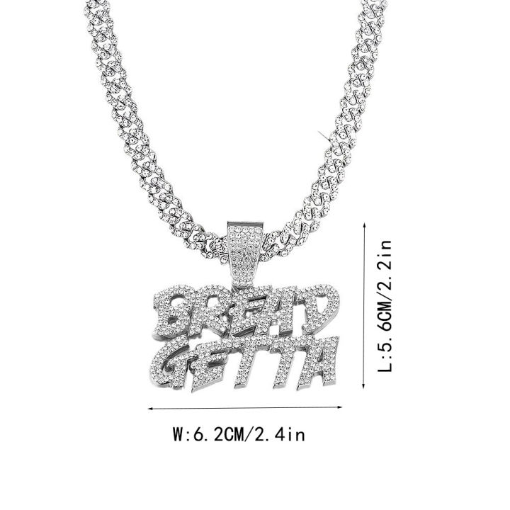 Alloy Diamond Creative Personality Cuban Link Chain Pendant Hip