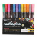 Giorgione Out-Line Colorful Glitter Marker Pen Pack of 12 pcs.