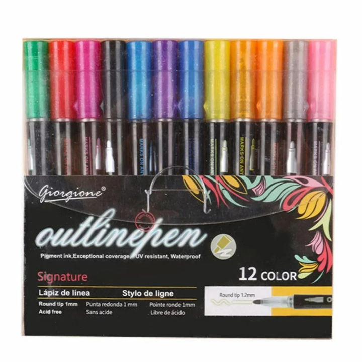 Giorgione%20Out-Line%20Colorful%20Glitter%20Marker%20Pen%20Pack%20of%2012%20pcs%20-%20Image%204