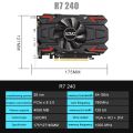 R7 240 4G Extreme Speed Graphics Card 4GB 128Bit GDDR5 780/1000MHz PCI-E X8 3.0 HD Computer Game Graphics Card with VGA. 