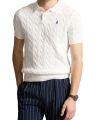 Ralph Lauren Cable-Knit Cotton Polo Sweater – White. 