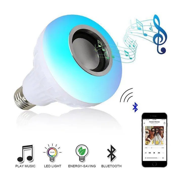 Bluetooth Speaker Bulb - Remote Control Colour Changing Bulb With Bluetooth Speaker LED Music Bulb