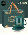 Printed Coffee Mug & Heater with Spoon for Study Table Decoration & Office..