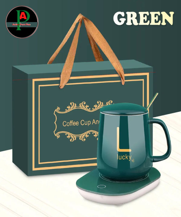 Printed Coffee Mug & Heater with Spoon for Study Table Decoration & Office.