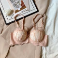 Japanese Style Girl Size Push up Embroidered Underwear Sweet No Steel Ring Sexy bra Comfortable bra set. 