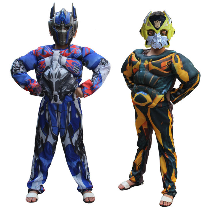 Optimus Prime RhubarbiBee Muscle Costume Children's HalloweencosplayTransformersMask Deformation