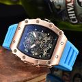 new Richard skeleton watch tonneau shape sports men's watch. 