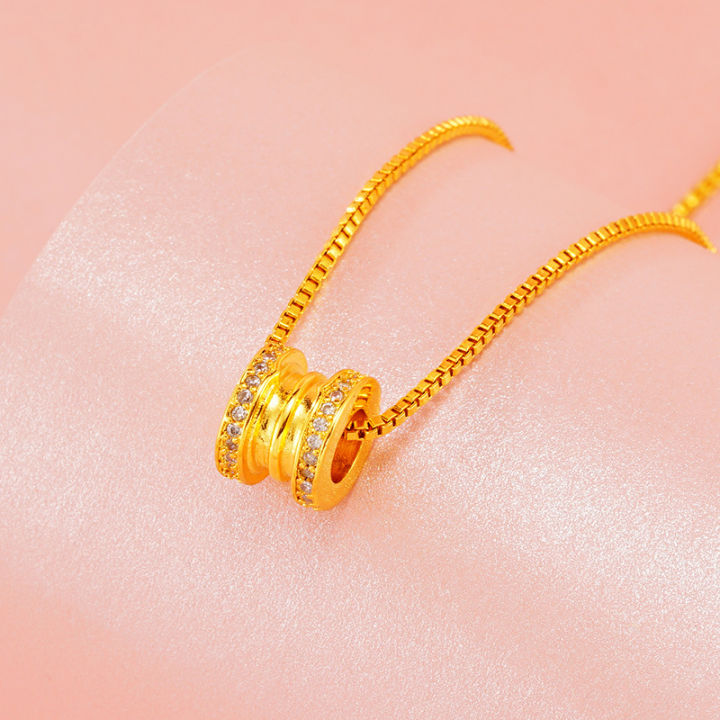Fashionable%20small%20waist%20necklace%20light%20luxury%20women's%20imitation%2018k%20yellow%20gold%20personality%20Internet%20celebrity%20wild%20gemstone%20Vietnamese%20sand%20gold%20clavicle%20chain%20-%20Image%202