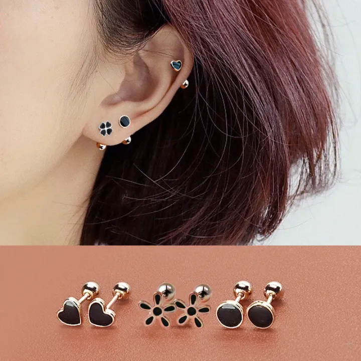 Silver%20Black%20Heart%20Star%20Round%20Small%20Stud%20Earrings%20for%20Women%20Ear%20Studs%20Jewelry%20Podazz%20-%20Image%202