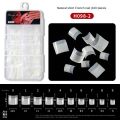 100Pcs Short French Half Stick Nails Pointed Square Transparent Extended Artificial False Nails Press On Acrylic Nail Art. 