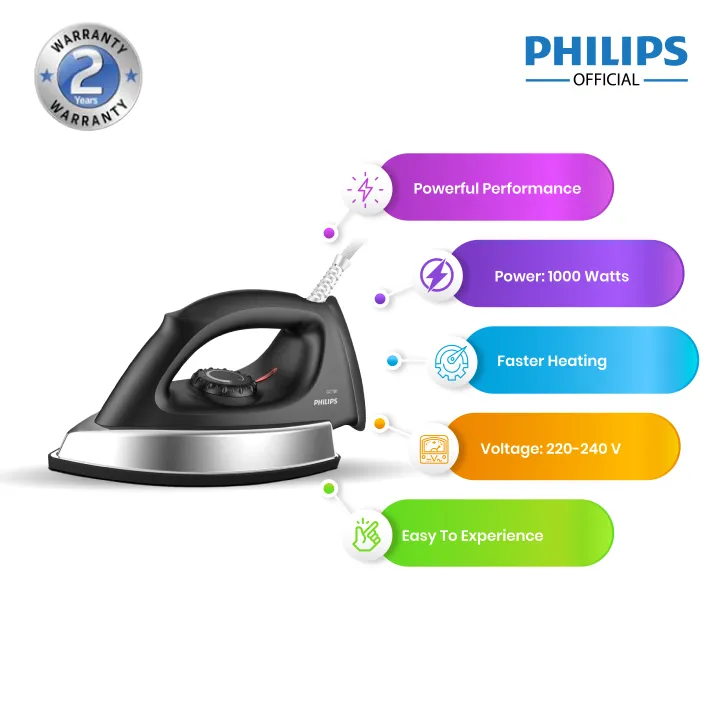 Philips%20GC181/80%20Heavyweight%20Dry%20Iron%20%E2%80%93%201000W,%201.6%20KG%20(Non-Stick%20Coating)%20-%20Image%206